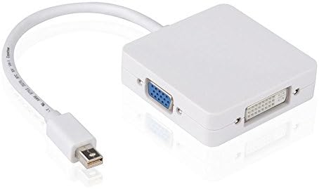 Mini DisplayPort Thunderbolt to HDMI/DVI/VGA Cable Adapter - White