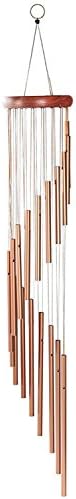 Outdoor Indoor Metal Wind Chimes Wooden and Aluminum Large Windchimes for Patio,Garden, Terrace and Balcony, Copper (Bronze)
