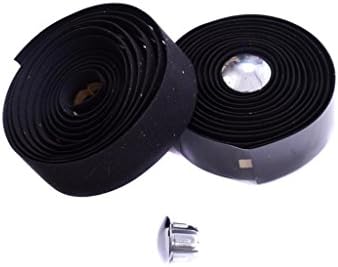 SET DROP BLACK HANDLEBAR RACING BIKE TAPE COMFORT FOAM INFUSED FAUX CORK + BAR ENDS