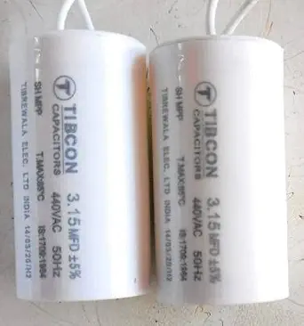 Sivam Electric Capacitor for Ceiling Fan, 3.15 MFD Capacitor to Increase Speed, White Color Power Capacitor (2)