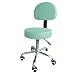 Produktbild Mari Lifestyle Rollhocker Drehhocker Arbeitshocker mit Rückenlehne | Leicht, 7,5 cm Schaumpolsterung & Robustes Gestell | Drehbar und Höhenverstellbar | Abmessungen: 37.5 x 37.5 x 48-61 cm