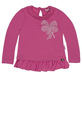 Pampolina Baby Girls T-shirt 1/1 Arm T-Shirt Crew Neck Long Sleeve Long Sleeve Top, Pink (raspberry Rose Pink 2082), 4 Years (Manufacturer size: 104)