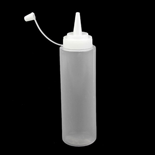 Gazechimp 230ml Kunststoff Leer Sauce Flaschen Quetschflasche Spender für Saucen Ketchup Weiß - 7