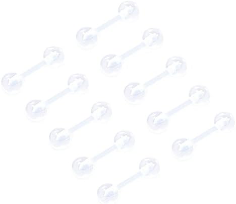 Pack of 10 Flexible Acrylic Cartilage/Tragus retainers 16 Gauge (1.2mm x 8mm)