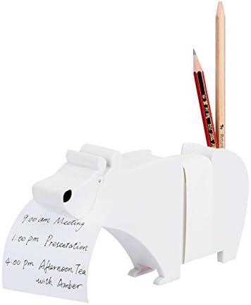 MYEUSSN Morris Clip Memo Holder with Memo Pad Papers Desk Top Notes Organizer Office Gift (white)