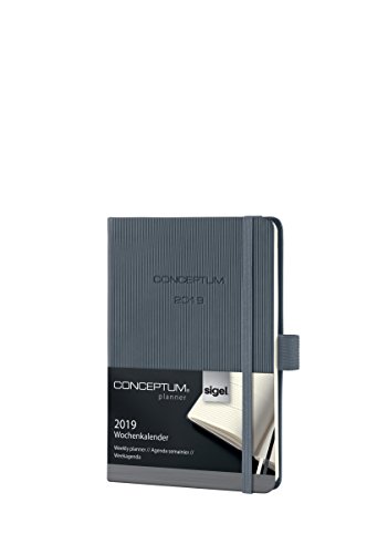 Preisvergleich Produktbild Sigel C1967 Wochenkalender 2019, ca. A6, Hardcover, dunkelgrau, CONCEPTUM - weitere Modelle