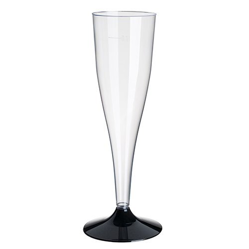 20 Stück SEKTGLÄSER -0,1 LTR.- schwarz *** EINWEG ***, Polterabend Sektempfang Sektkelch Proseccoglas - 2