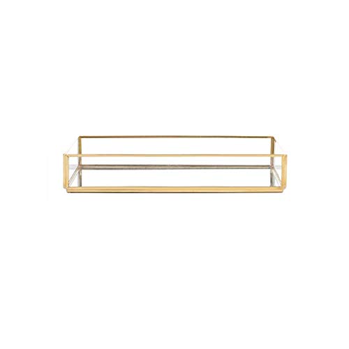 Preisvergleich Produktbild Spiegeltablett gespiegelten verzierten dekorative Fach Kosmetik Organizer schminktisch aufbewahrung für Schmuck / Make-up Veranstalter Gold