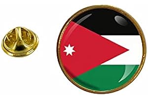 Akachafactory - Spilla con bandiera Giordania rotonda