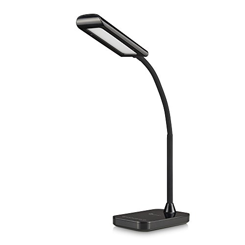 TaoTronics 7W Schreibtischlampe LED Tischlampe mit Schwanenhals 7 Helligkeitsstufen dimmbar Schwarz