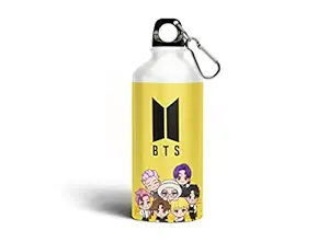 Blessing Lights BTS Printed Sports Sipper/Water Bottle Gym,School, (600ml) BTS Items,Accessories,Army Set, Gift For Girls,Boys,Kids (-61)