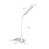 DECKEY 6W Schreibtischlampe LED Tischlampe mit Schwanenhals 3 Helligkeitsstufen dimmbar, TOUCHFELD, FX002 (Weiß) - 3