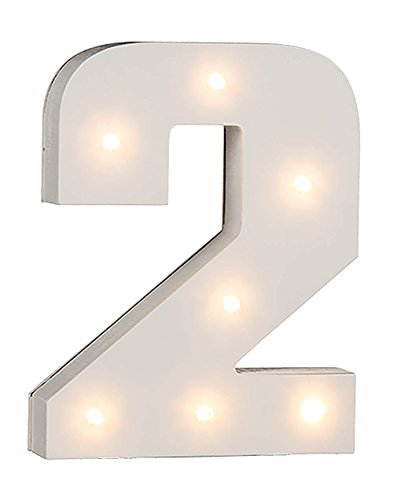 Preisvergleich Produktbild Out of the blue beleuchtete Holz-Ziffer 2, mit 7 LED