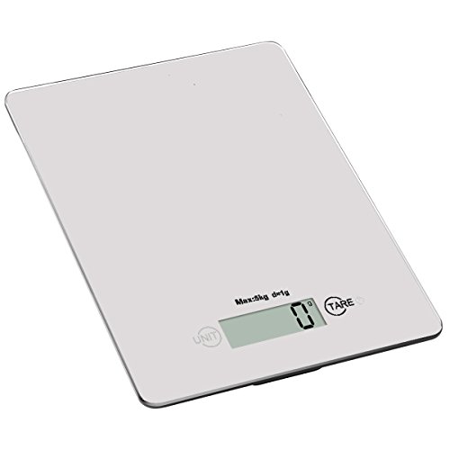 Amir Digitale Personenwaage, Digitale Präzisions-Badezimmerwaage aus Sicherheitsglas 180kg, Slim Design