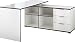 Produktbild Germania 4081-84 Schreibtisch mit integriertem Sideboard in Weiß, 145 x 76 x 145 cm (BxHxT)
