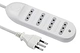  Electraline - Regleta de enchufes 4 Posti Bianco