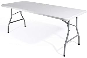 Totò Piccinni Tavolo KATIA VALIGETTA Salvaspazio da Giardino Pieghevole per PIC-Nic Buffet da Cucina Campeggio Casa Catering (Tavolo 180x75x74)