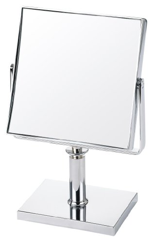 Danielle Kosmetik-Standspiegel viereckig 5-fach Vergrößerung 15 cm breit Chrom