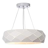Luminaire Sienne, suspension métal, 25 W, blanc, ø 38 x H 10 cm