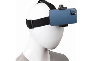 Head-mounted Mobile Phone Holder, First Person View Video Outdoor Live Bracket with Clip Plastic Black Head Harness Strap Hea
