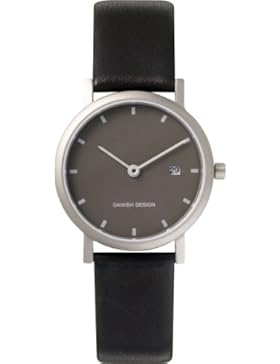 Danish Design Damen-Armbanduhr Analog Leder schwarz DZ120008