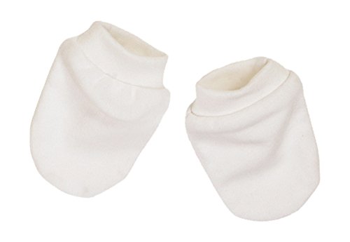 Schnizler Unisex Baby Newborn Cotton Scratch Mittens, White, One size