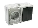 accesorio ElectroDH 36526BDC DH BASE SCHUKO+DOBLE CONMUTADOR ESTANCO.