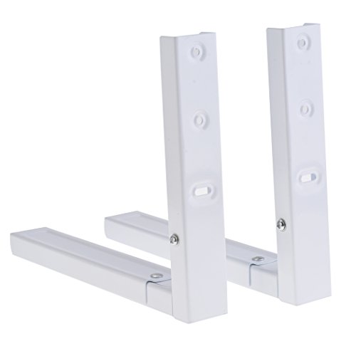 Homdox faltbare Mikrowellenhalterung Mikrowellenhalter für Mikrowelle Backofen, Grill, Ofen, Wand Halterung, Wandhalterung Mikrowelle Halterung Ablage, inkl. Montagematerial, Weiß - 4