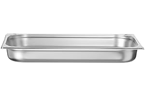 HENDI Recipiente GN 1/1,contenedor GN,esquinas reforzadas,resistente a Temperaturas de -40° a 300°C,apto para hornos,congeladores,calientaplatos,baño María,9L,530x325x(H) 65mm,acero inoxidable
