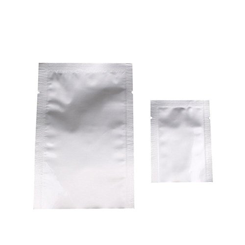 attachmenttou 50Pcs Silver Aluminum Foil Package Bag Home Sealer Food Kitchen Storage Pouches