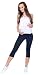 Comfortable elegant maternity cropped 3/4 leggings 95% Cotton 7201 (10, Navy)