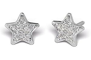 Sensitive by STUDEX, Glitter Stern S3544WSTX, Weiss, Chirurgenstahl