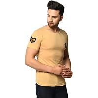 Elegance Men's Half Sleeve Cotton Blend Round Neck Tshirt
