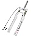 Produktbild TIANPIN Fahrrad Federgabel 26, Mountainbike Line Control Lock pneumatische Stoßdämpfer Vorderradgabel 100mm Federweg,White