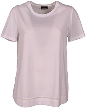 ermanno Scervinio Woman Macramè Flower Lace White Roundenck T-Shirt TS11594