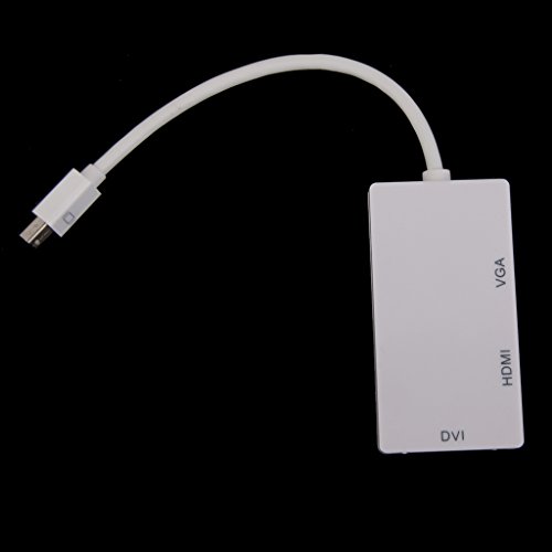 Gazechimp 3 in 1 Thunderbolt Port Mini Displayport auf HDMI DVI VGA Adapter Kabel für Apple MacBook Air, iMac, Mac Book Pro, Mac mini, Microsoft Surface Pro/ Pro 2/ Pro 3, Thinkpad / Carbon/ Touch/ Helix weiß - 3