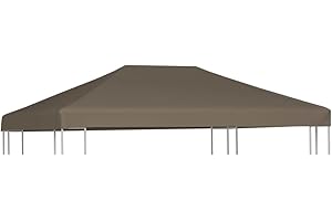 vidaXL Copertura Superiore per Gazebo Resistente Tetto per Tendone Protezione Tenda da Giardino a Strappo Poliestere e PVC 310g/m² 3x4 m Grigio Talpa