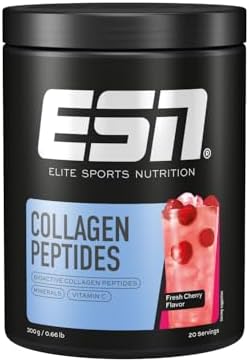 ESN Collagen Peptides, Ciliegia, 300 g, 20 porzioni, collagene in polvere, prodotto in Germania