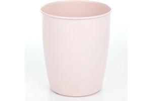 mDesign Solido cestino carta straccia da scrivania in metallo – Pattumiera cucina adatta anche a camera da letto, bagno, ufficio e studio – Compatto cestino bagno salvaspazio – rosa