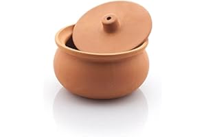 TURKISH ZONE Turkish Spanish Earthenware Natural Traditional Terracotta Casserole Stew Pot Dutch Oven Cocotte 16cm With Lid UK