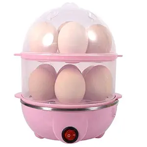 The Brook Double Layer Egg Boiler 14 Egg Electric Cooker Poacher Plastic Egg Steamer for Home Food Boiling Cooker with Measuring Cup