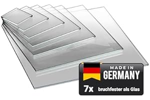 EH Design Acrylglas Platte – Quadratische PLEXIGLAS® Zuschnitt nach Maß – UV-Beständig & Wetterfest – Transparent & Hochglänzend – Für DIY, Möbel & Terrarien – Hergestellt in Deutschland