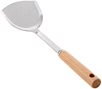 Stainless steel wood handle thick ? shovel tablespoon household kitchen utensil with a long handle spoon anti-Jewish colander shovels, FRY spatula