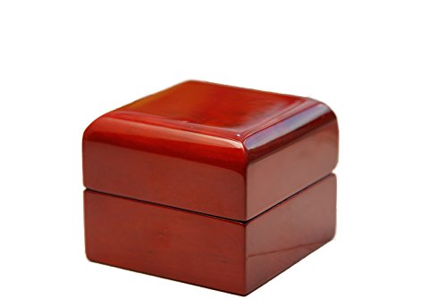 Luxury LED Wooden Jewelery Ring Box – Real Wood Cherry Rosewood by Diamondism - 2
