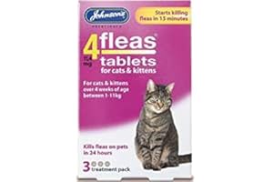 BARGAINSTORE Johnsons 4FLEAS Tablets for Cats and Kittens 3 Tablet Pack Flea Treatment