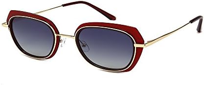 DUBI 2018 new lady butterfly polarized metal frame fashion sunglasses (wine red, Progressive grey)