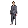 Mens-Tradizionale-A-Maniche-Lunghe-pigiama-NAVY-Grigio-o-blu-Misure-S-M-L-XL-XXL