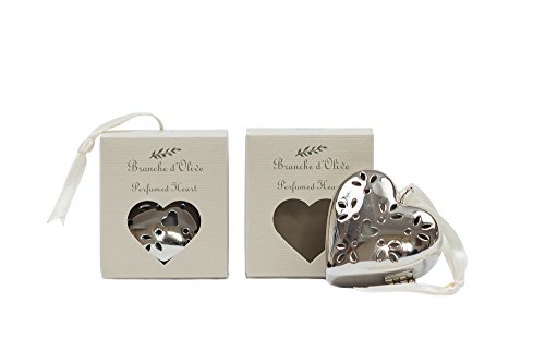 Branche D'Olive Silver Heart Pomander (Feather)