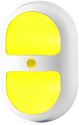 LederTEK Indoor Wireless Motion Sensor Night Light, Battery Powered, Smart Yellow Automatic Wall Lighting, PIR Bulb, Security Indicator Lamp for Interior Room, Kids Bedroom, Bathroom, Kitchen Closet