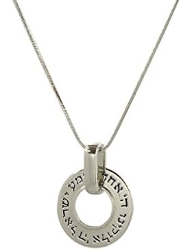 Schutz Schmuck–Hear Me Israel Gebet (schma Jisrael) Silber vergoldet Anhänger und Halskette